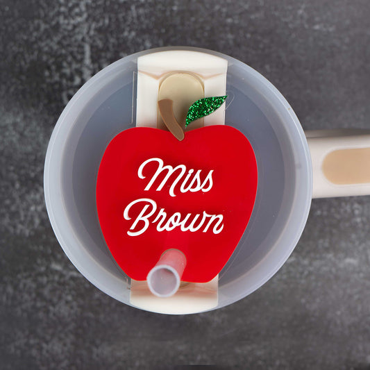 Teacher Apple Stanley Name Tag