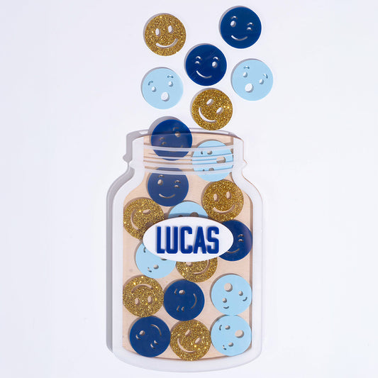 Kids Reward Jar - Blue Smiles All Around