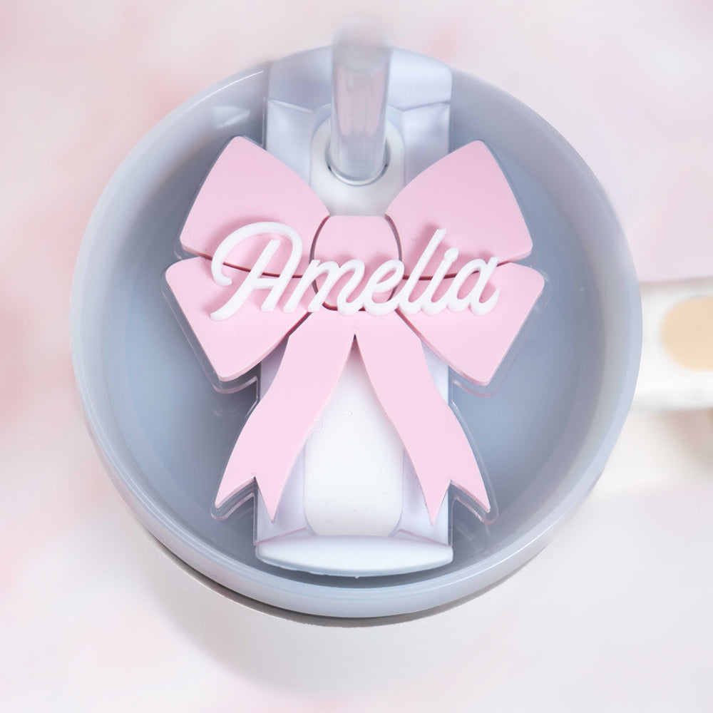 Bow Stanley Name Tag, Personalized Stanley Cup Accessory – Festive Gal
