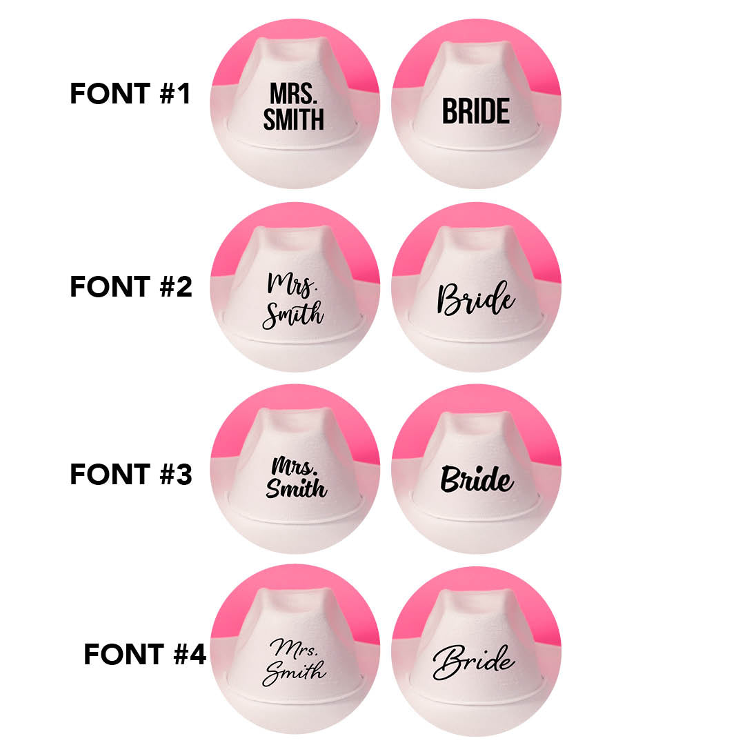 All font options for hats
