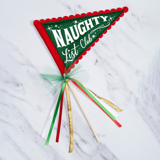 Naughty List Party Pennant - Fun Christmas Party Decor for Photo Booth