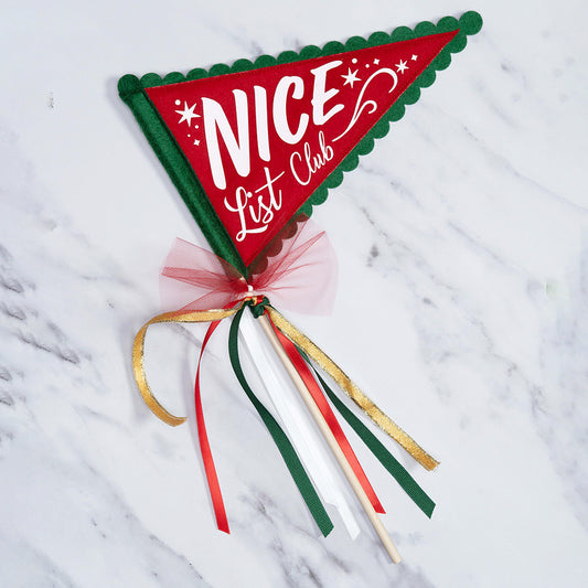 Nice List Party Pennant - Fun Photo Prop for Christmas Party