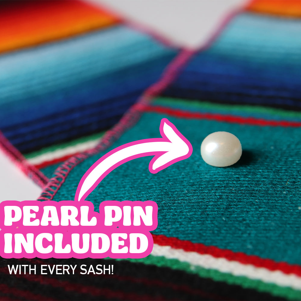 Pearl pin on sash