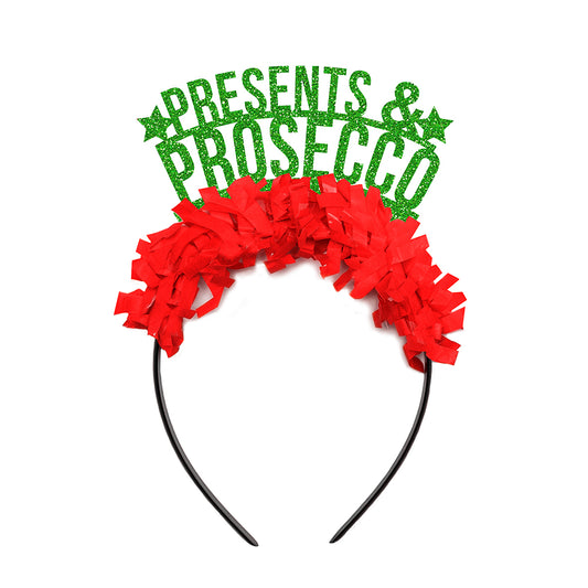 Christmas Party Crown Headband "Presents & Prosecco" Customize Yours!