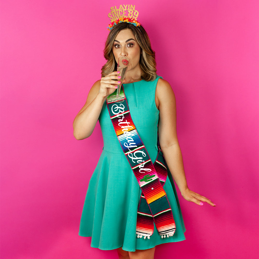 Mexican Birthday Serape Sash – Festive Gal