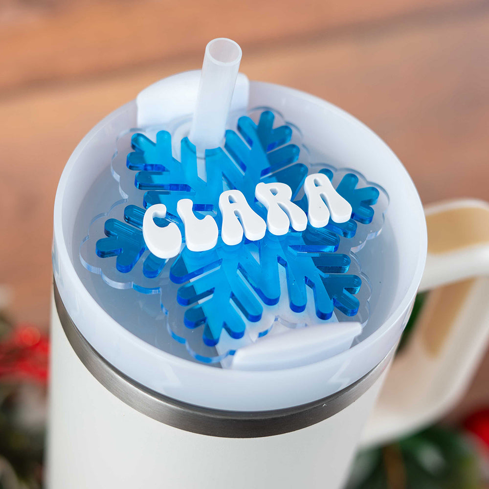 Personalized Stanley Tumbler Accessories "Snowflake" Name Tag