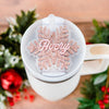 Personalized Stanley Tumbler Accessories "Snowflake" Name Tag Pink