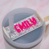 Stanley name plate in unicorn and hot pink. Stanley Personalized Tumbler Name Tag - Make it Yours!