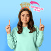 Teacher headband, teacher gift. Picture of Young girl wearing Teacher headband that says Attention Please.