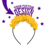 purple and yellow custom game day party headband crown