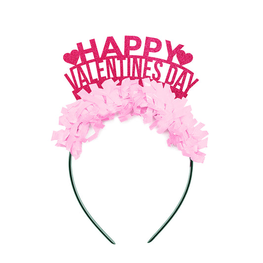 Valentines Galentines Day party headband that says HAPPY VALENTINES DAY. "Happy Valentines Day" Party Crown Headband