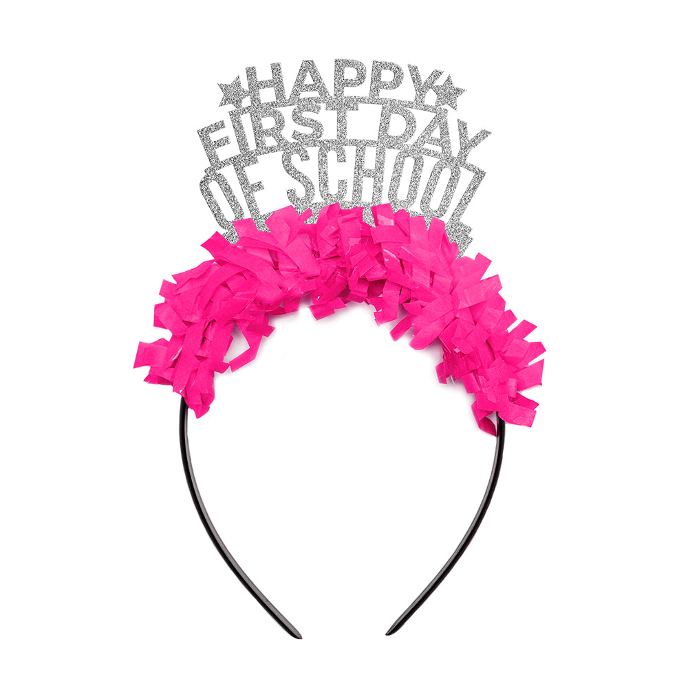 teacher headband that says happy first day of school. "Happy First Day of School" Crown Teacher Headband