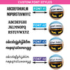Different font's available for captain hats.