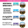 Different font's available for captain hats.