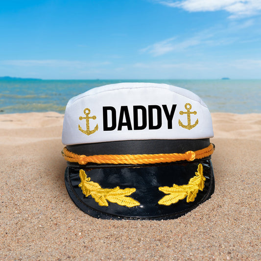 Captain Hat that says Daddy in font #1.