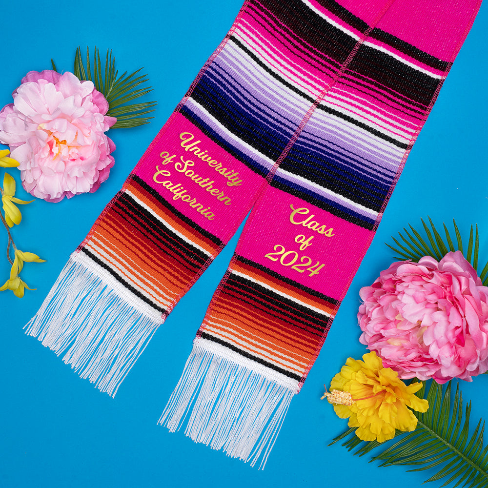 Mexican Graduation Stole with Blue Butterflies and Flowers Default Title #MWS Options 3187470342 Mexican Graduation Stole with Blue Butterflies and Flowers Default Title #MWS Options 3187470342