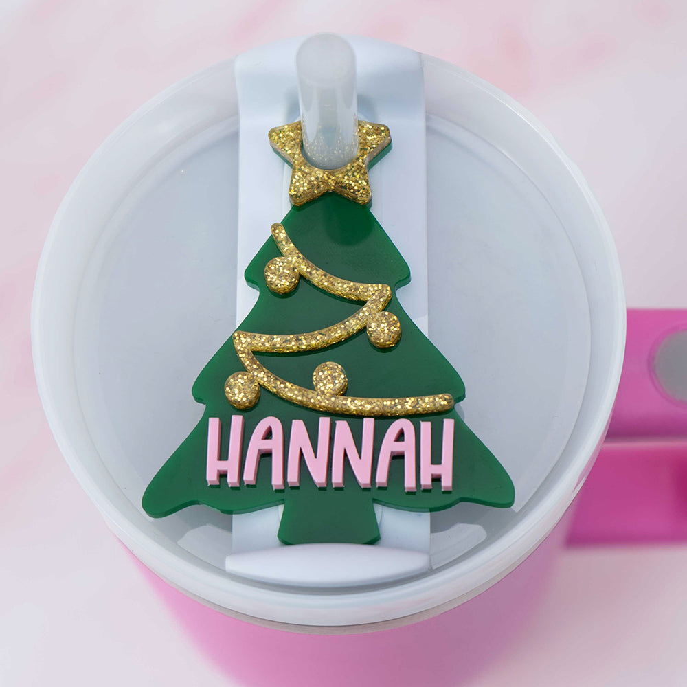 Stanley Cup Accessories: Christmas Stanley Tumbler Custom Name Tag –  Festive Gal