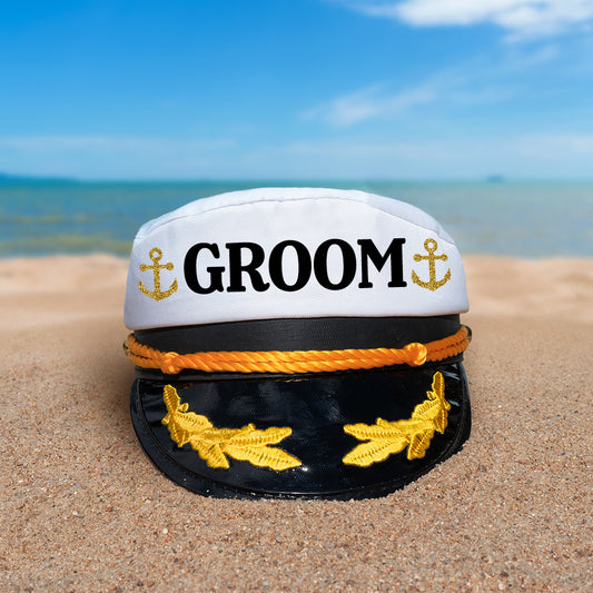 Groom captain hat. Font #2