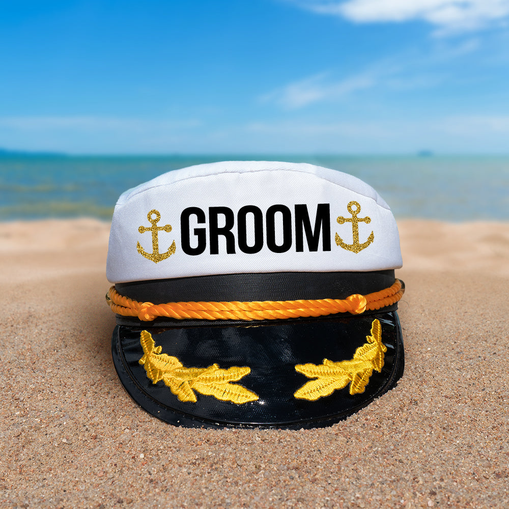 Groom Nautical Captain Hat.