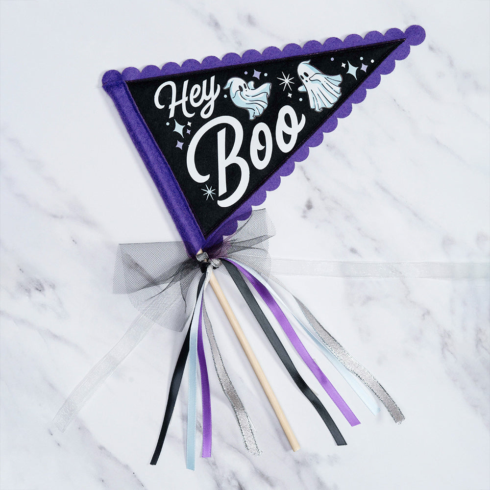 Hey Boo Halloween Party Pennant