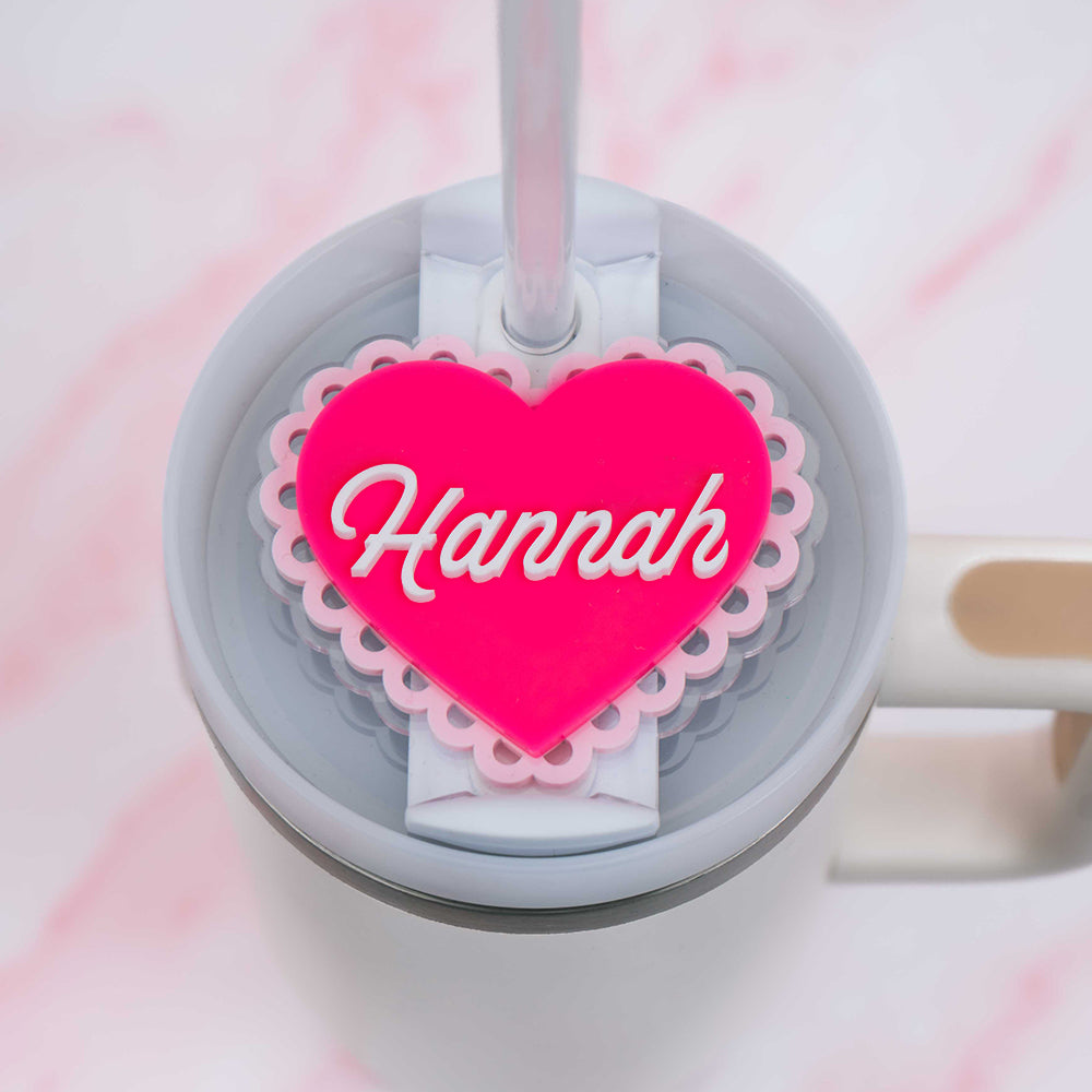 Valentine Heart Stanley Name Tag – Festive Gal