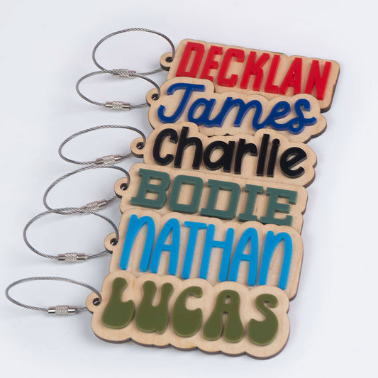 Wood & Acrylic Name Keychains