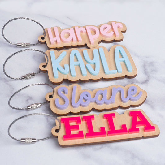 Wood & Acrylic Name Keychains