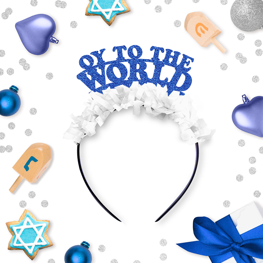 Hanukkah Party Headband "Oy to the World"