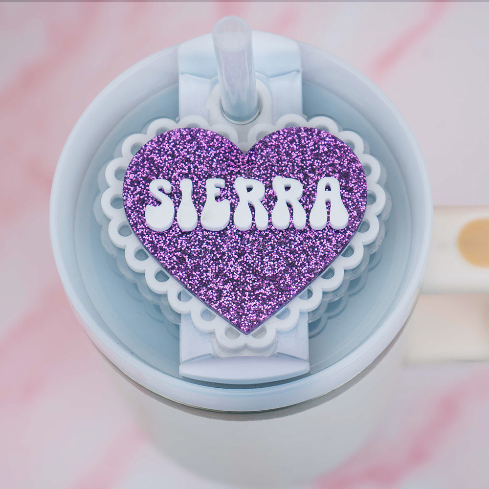 Personalized Stanley Cup - Valentine Heart Stanley Name Tag.Valentine Heart Stanley Name Tag