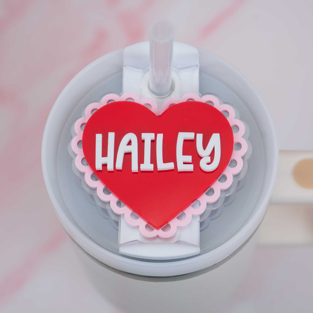 Valentine Heart Stanley Name Tag. Personalized Stanley Cup - Valentine Heart Stanley Name Tag