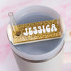 Stanley name plate in gold and white. Custom Stanley Tumbler Name Tag - Choose Your Fonts & Colors!