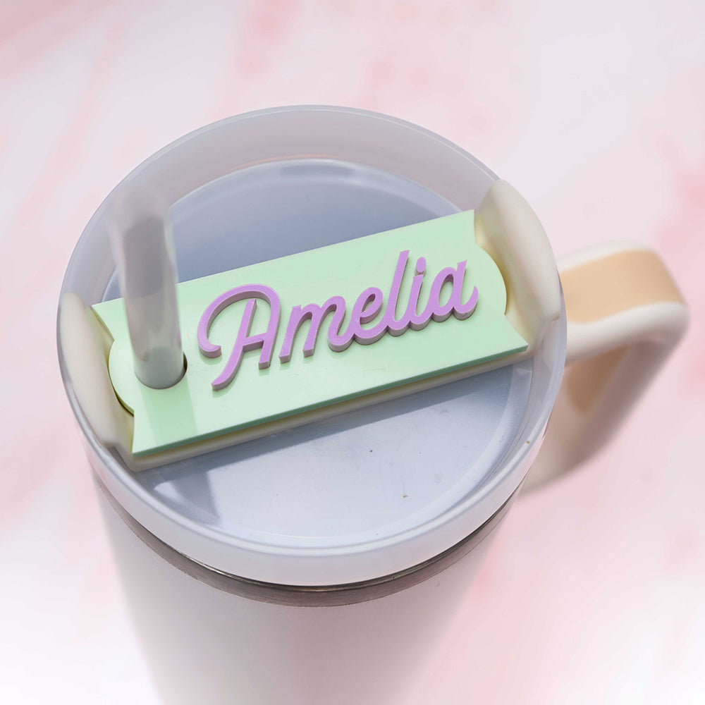 Personalized Stanley Name Plate, Customizable Acrylic Name Tag for 20, 30 &  40 ounce Stanley Tumbler