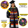 Mexican Graduation Stole with Orange Butterflies and Flowers