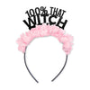 100% That Witch Party Headband (Party Crown) in pink and black