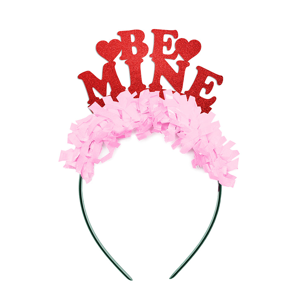 Valentines Day party headband that says BE MINE
