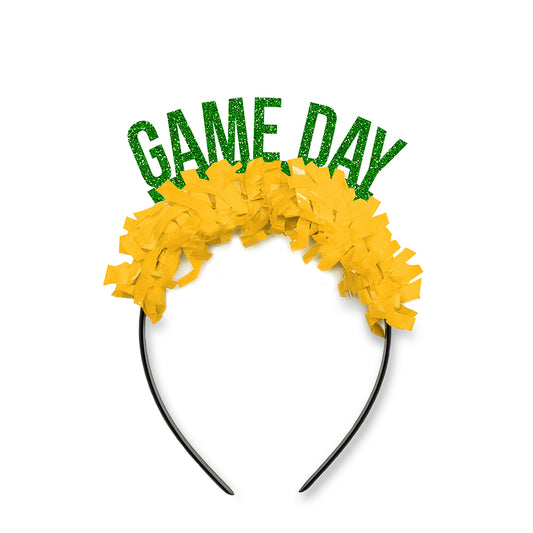 Texas Football Party Fangear for women - Texas "Game Day" Party Headband.Baylor Texas Bears Game Day Party crown in green and yellow