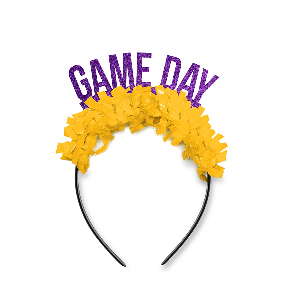 Purple and Yellow Louisiana Game Day Party Crown Headband