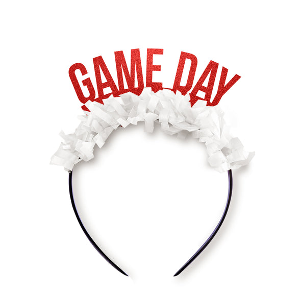 Red and White Game Day Party Headband that says Game Day