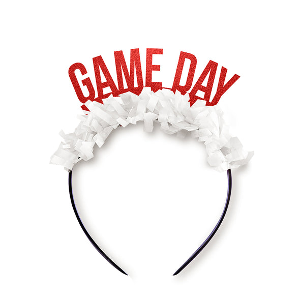 Red and White Alabama Game Day Party Headband