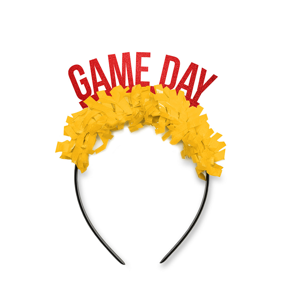 Iowa Cyclones Game Day Party headband in red and yellow