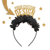Gold and black custom party headband crown