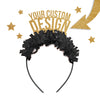 Gold and black custom party headband crown