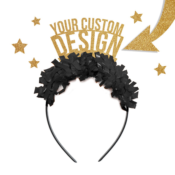Gold and black custom party headband crown