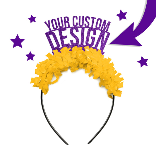 purple and yellow custom game day party headband crown
