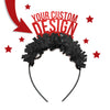 Red and black game day party headband crown