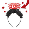 Red and black game day party headband crown