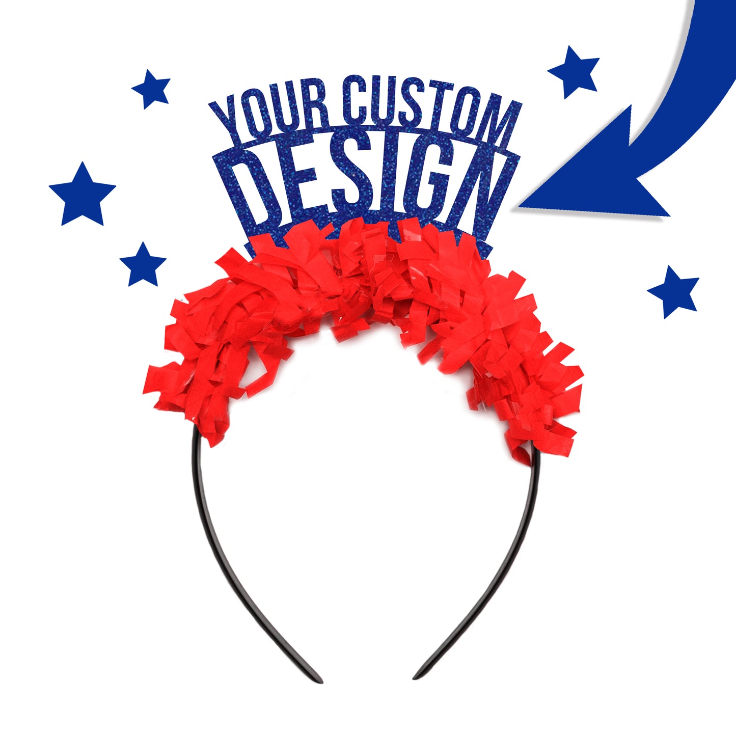 royal and red custom game day party headband crown