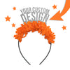 silver and orange custom game day party headband crown