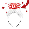Red and white custom party crown headband