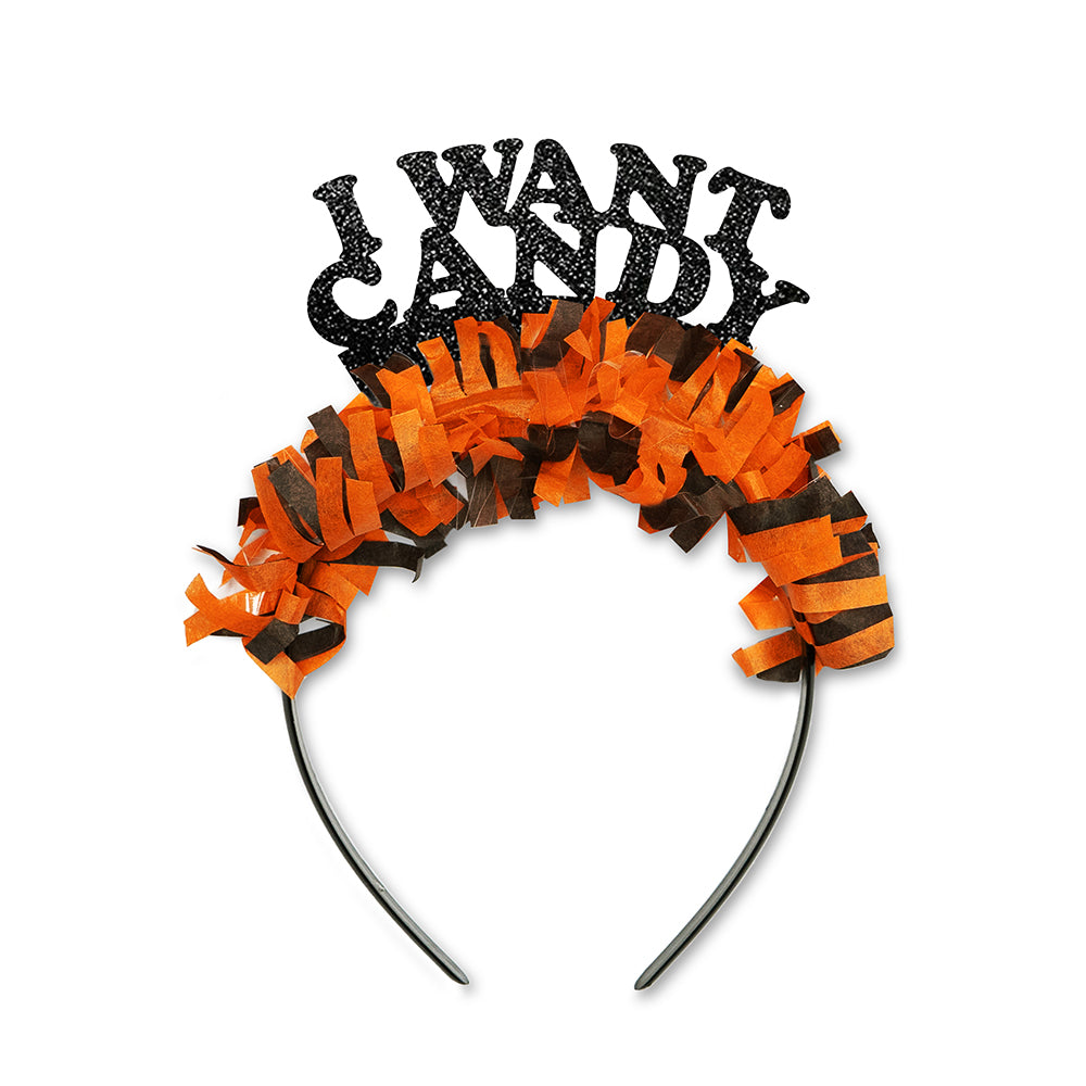 Halloween Party Headband "I Want Candy" Party Crown - Customize Yours!